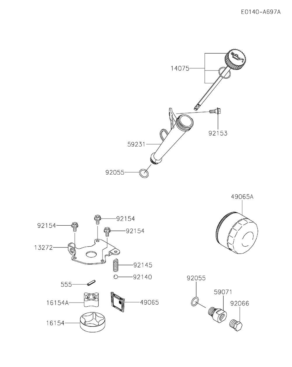 Lubrication Equipment Diagram and Parts List for FX691V-CS32  Cub Cadet Engine